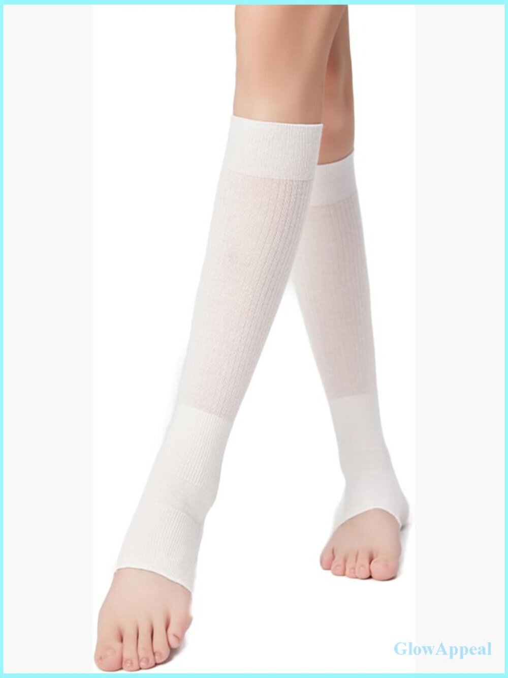 Knee High Stirrup Leg Warmers for Dance Yoga Ballet - Lightweight Knit Socks